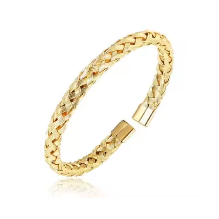 Theodore Stainless Steel Simple Design Wire Braided Bangle