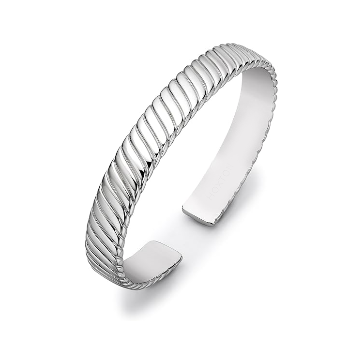 Mens Sterling Silver Twist Bangle