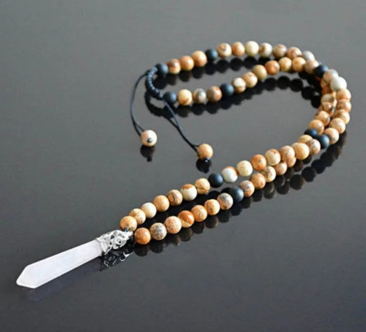 Theodore 8mm Assorted stone Beaded Men and Healing Point Necklaces
