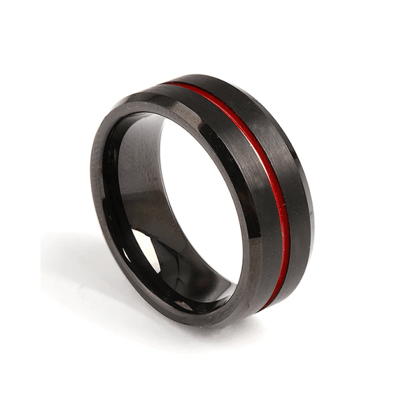 Red titanium online ring